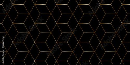 Seamless pattern with dark black honeycomb hexagons. 