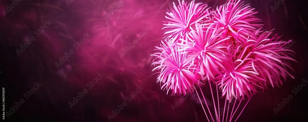 Pink fireworks in a night sky, celebrating breast cancer survivors, Pink Fireworks, celebration, survivors