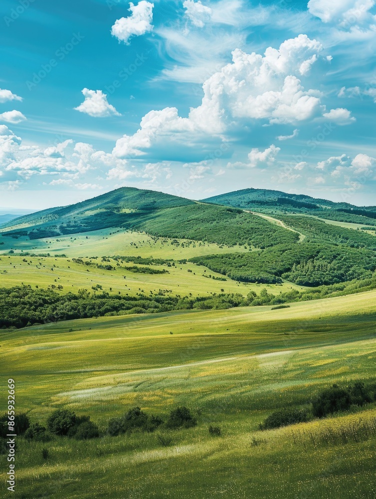 Landscape with rolling hills Landscape with rolling hills