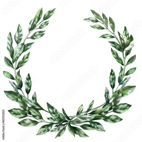 Laurel wreath isolated on transparent or white background © HappyStudio