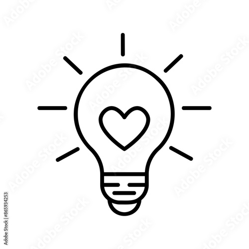 light bulb with heart