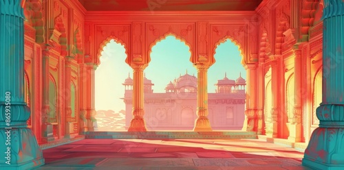 Indian Palace Illustration ...