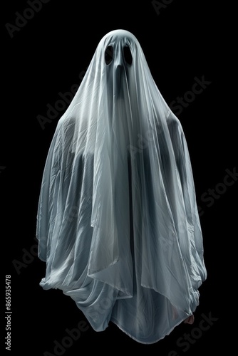 Person in Ghost Costume at Night