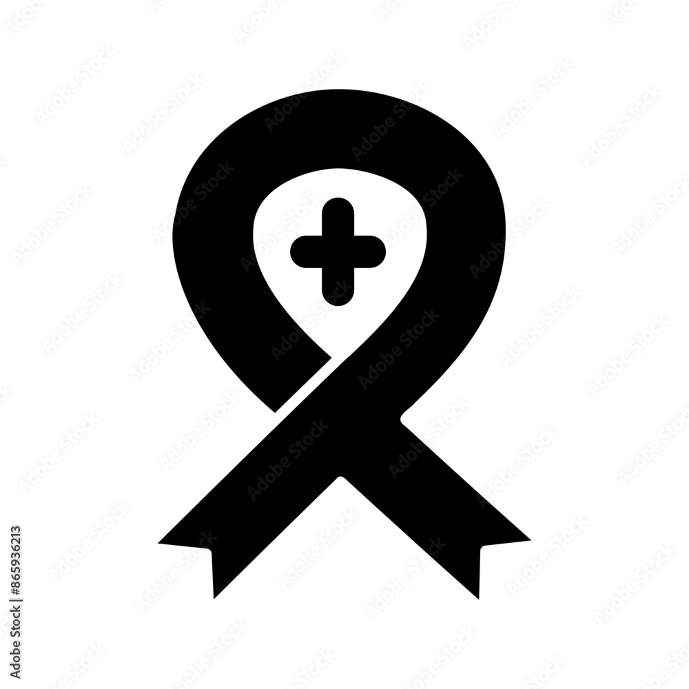 support ribbon with plus sign support ribbon with plus sign