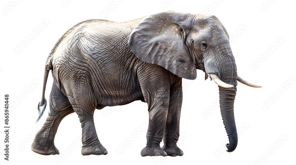 Obraz premium African elephant - Loxodonta africana female. Animals isolated on white background.