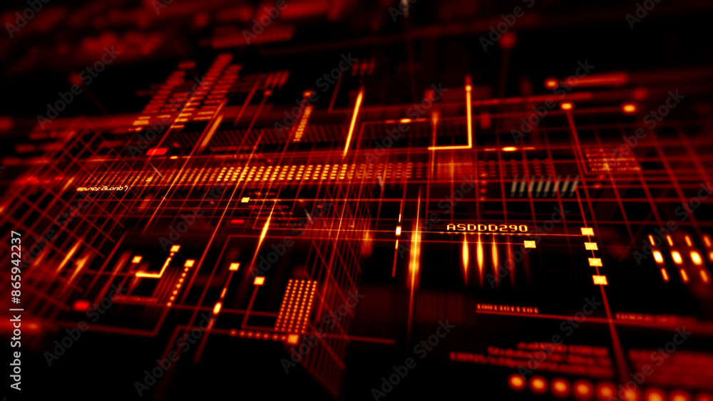 Futuristic background with digital data code and HUD elements. Perfect for text titles and horizontal displays. Futuristic background with digital data code and HUD elements. Perfect for text titles and horizontal displays.