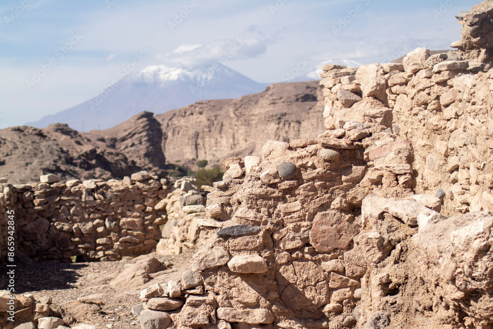 Atacameño fortress in the Lasana Valley, Loa River in the Atacama Desert Atacameño fortress in the Lasana Valley, Loa River in the Atacama Desert