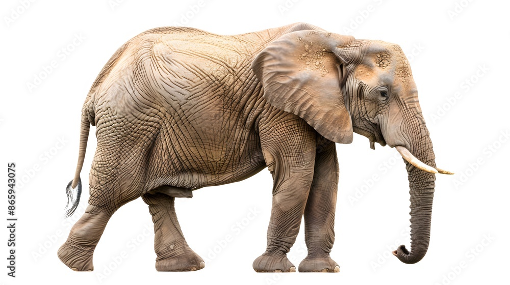 Obraz premium African elephant - Loxodonta africana female. Animals isolated on white background.