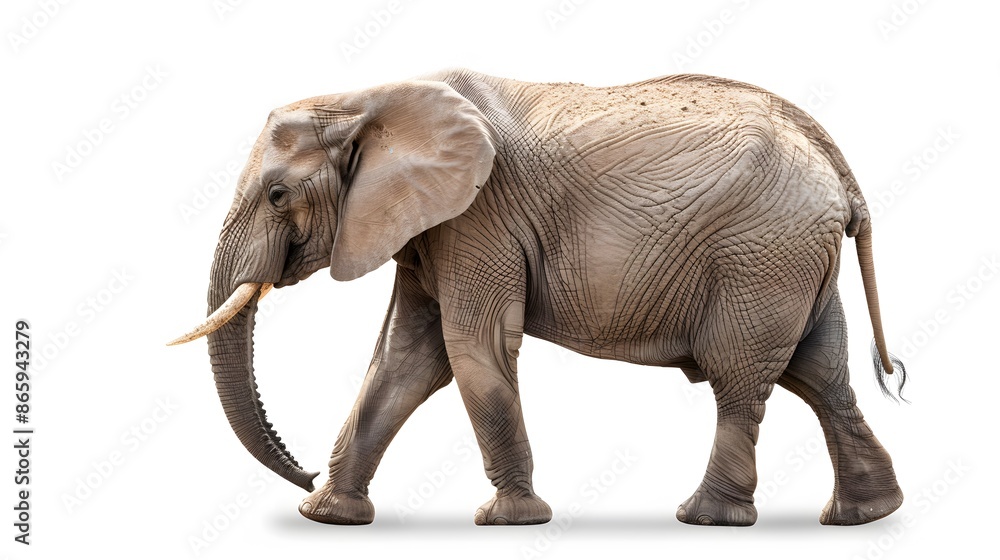 Obraz premium African elephant - Loxodonta africana female. Animals isolated on white background.