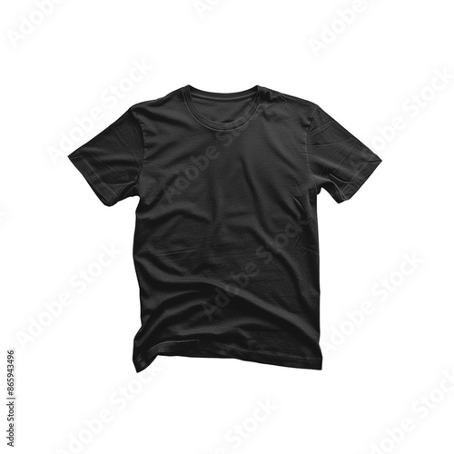 Blank Black T-Shirt Mockup On White Background