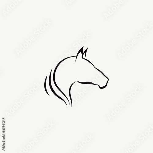 Minimalist Modern Horse Logo Vector Illustration