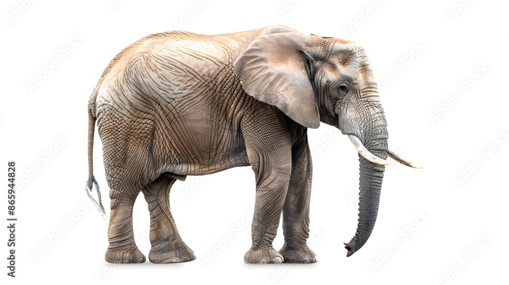 Obraz premium African elephant - Loxodonta africana female. Animals isolated on white background.