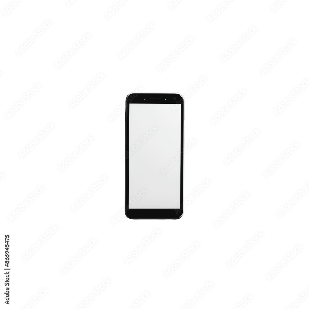 Black Smartphone With Blank Screen on White and Gray Checkered Background Black Smartphone With Blank Screen on White and Gray Checkered Background