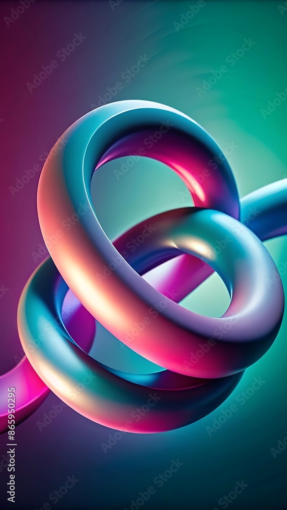 Craft a gradient transitioning from teal to magenta with interlocking ring patterns. Craft a gradient transitioning from teal to magenta with interlocking ring patterns.