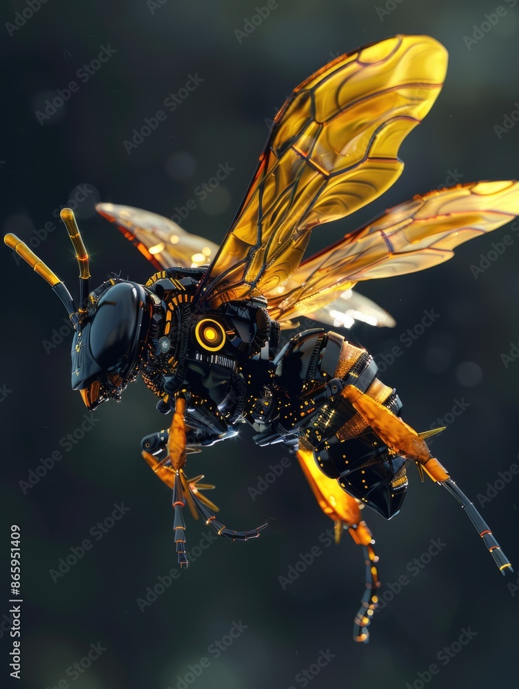 Fototapeta premium Bee in flight