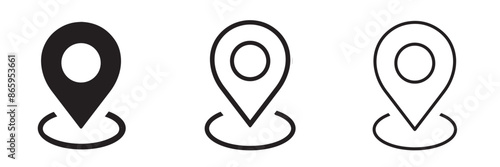 location vector icon set. point illustration sign collection. geolocation gps tag icons set. place logo. GPS map location icon.