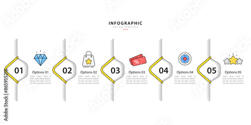 Timeline Creator infographic template. 5 Step timeline journey, calendar Flat simple infographics design template. presentation graph. Business concept with 5 options, gantt vector illustration.