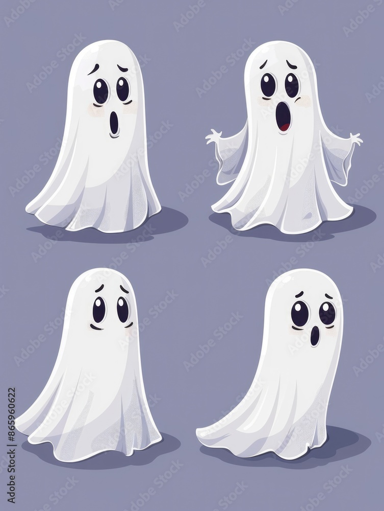 Four ghostly faces Four ghostly faces
