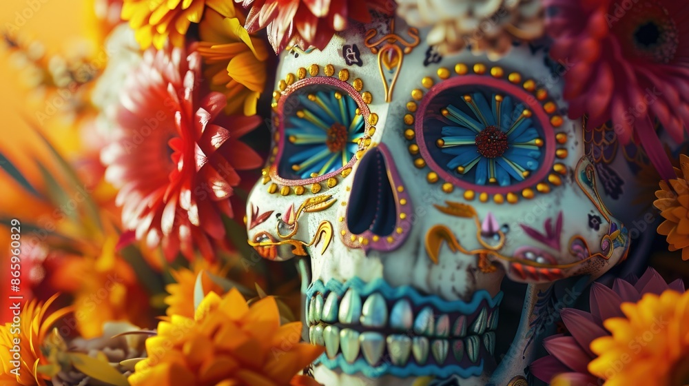 Sugar Skull with Flowers Sugar Skull with Flowers