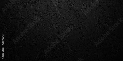 Abstract black stone wall texture grunge rock surface. dark gray background backdrop. wide panoramic banner. old wall stone for dark black distressed grunge background wallpaper rough concrete wall.