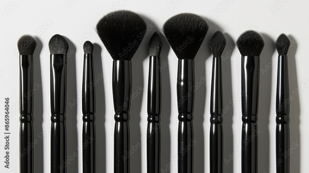 Professional Makeup Brushes on Light Background Professional Makeup Brushes on Light Background