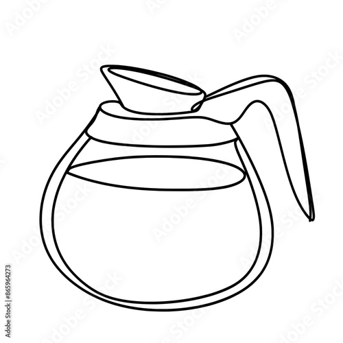 Coffee pot glass one line art 