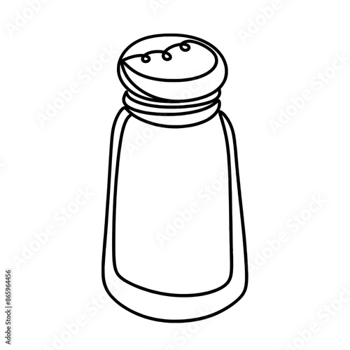 Salt or paper shaker one line art drawing 