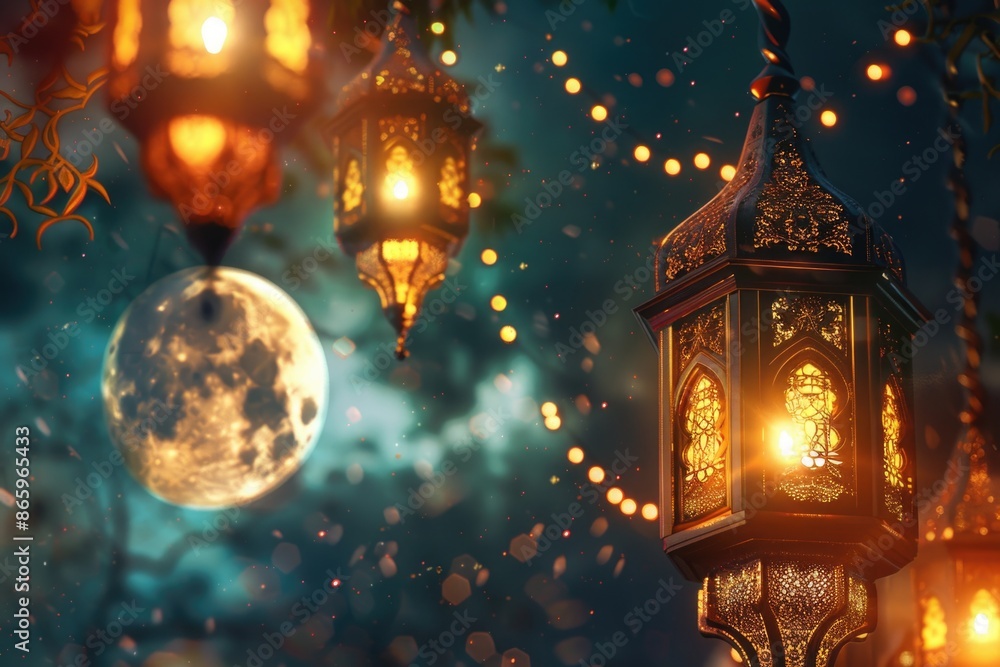 Lantern under full moon Lantern under full moon