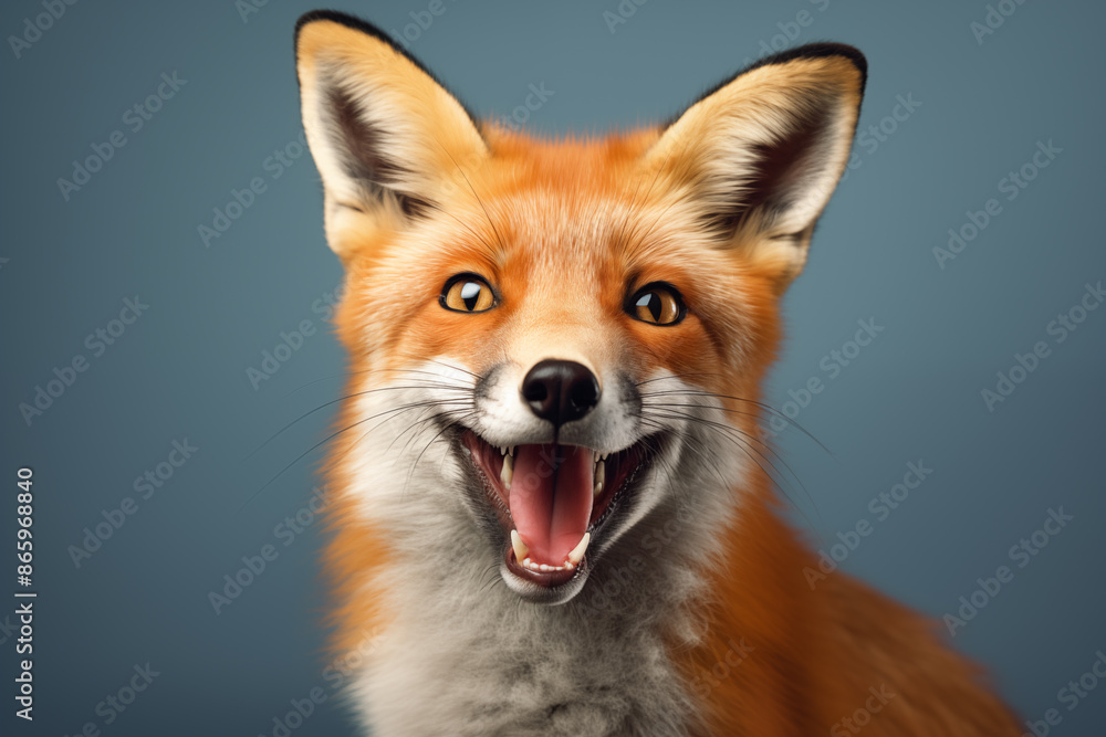 Fototapeta premium A close-up shot of a happy fox portrait.