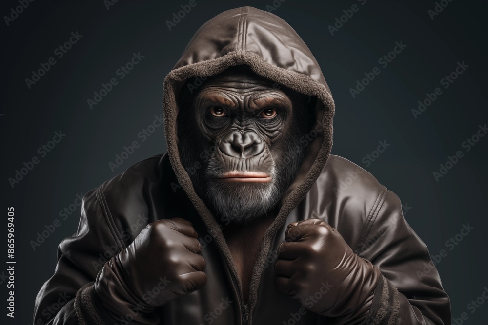 A chimpanzee is a boxer. A chimpanzee is a boxer.