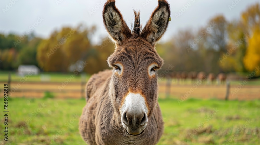 Adorable Portrait of a Donkey in the Countryside Adorable Portrait of a Donkey in the Countryside