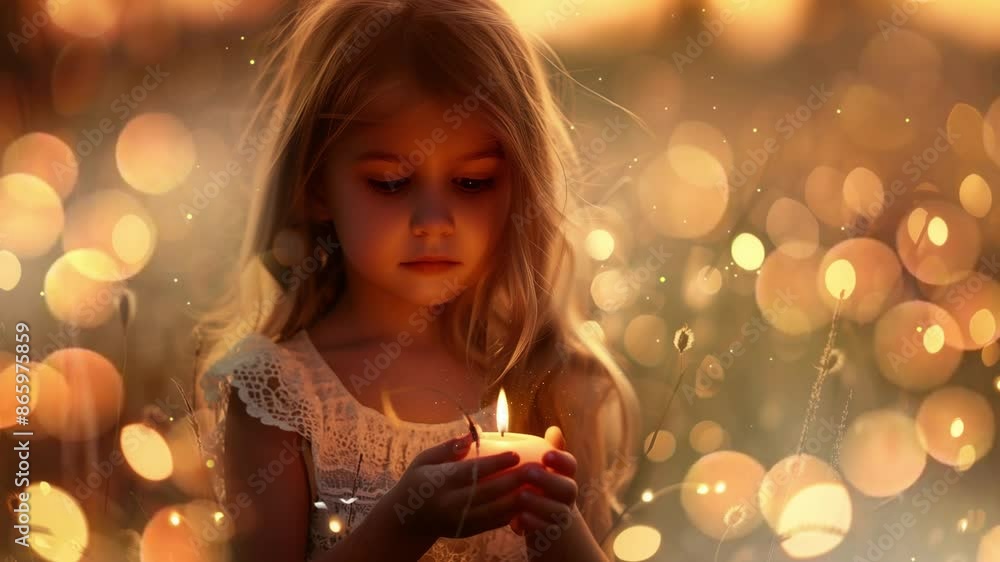 fairytale portrait of little girl with lightning seamless looping overlay 4k virtual video animation background fairytale portrait of little girl with lightning seamless looping overlay 4k virtual video animation background