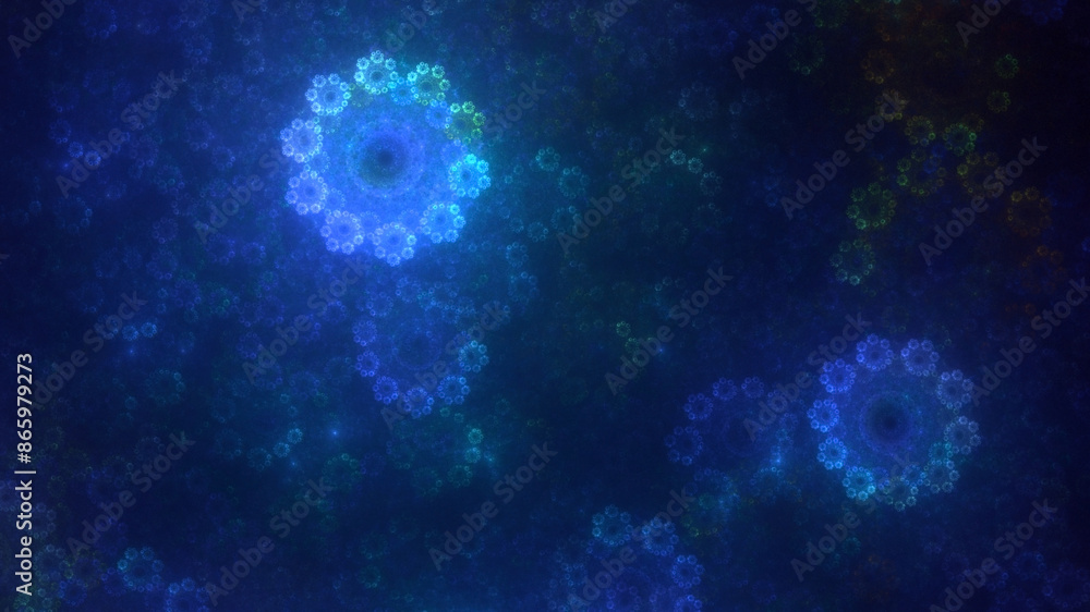 3D manual rendering abstract blue fractal light background. Its not AI Generatd illustration.
3D manual rendering abstract blue fractal light background. Its not AI Generatd illustration.