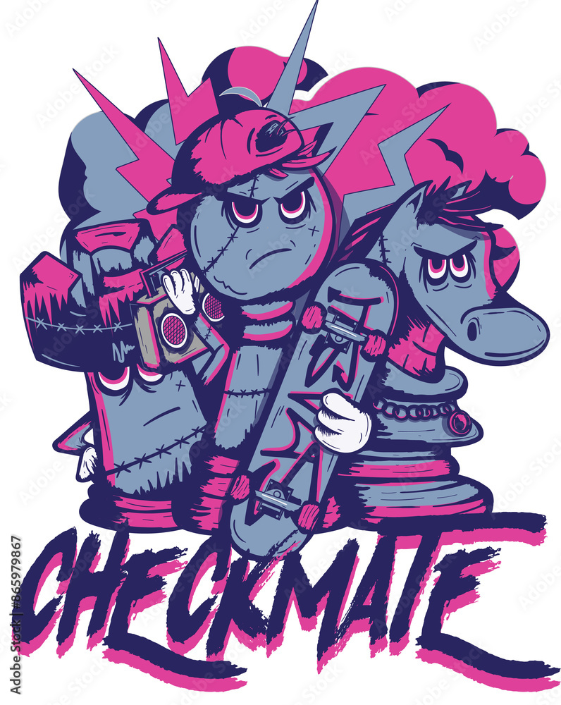 cartoon zombie chess