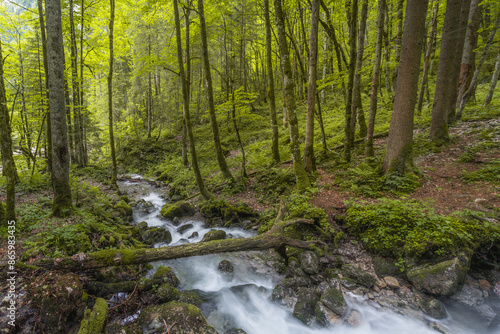 Rothbach Waterfall near Konigssee lake in Berchtesgaden National Park, Germany