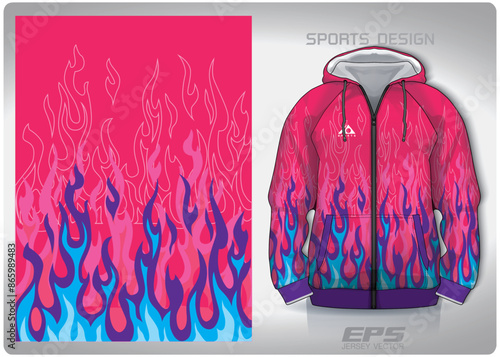 Vector sports hoodie background image.pink purple fire pattern design, illustration, textile background for sports long sleeve hoodie,jersey hoodie