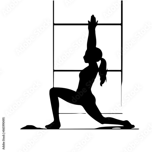 woman doing yoga vector design silhouette 