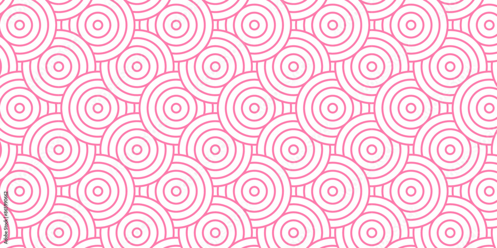 Overlapping Pattern Minimal diamond geometric waves spiral and abstract circle wave line. pink color seamless tile stripe geometric create retro square line backdrop white pattern background. Overlapping Pattern Minimal diamond geometric waves spiral and abstract circle wave line. pink color seamless tile stripe geometric create retro square line backdrop white pattern background.