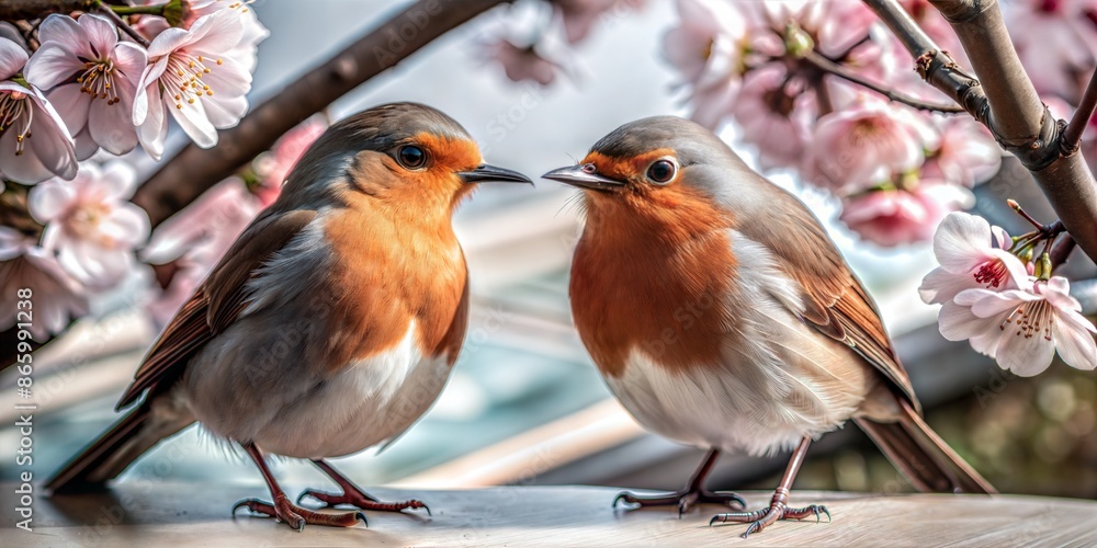 Fototapeta premium two birds in the garden