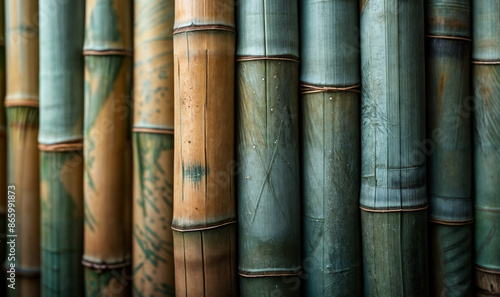 Wallpaper Mural close up bamboo sticks wallpaper with copy space Torontodigital.ca