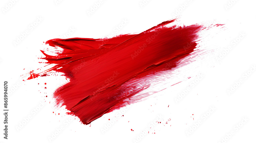 Red brush strokes paint isolated white background. Red brush strokes paint isolated white background.