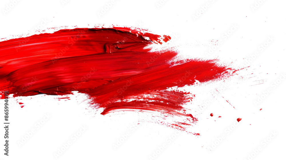 Red brush strokes paint isolated white background. Red brush strokes paint isolated white background.