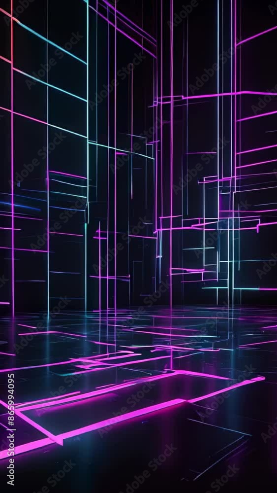 pattern of neon lights in a dark room, background pattern of neon lights in a dark room, background