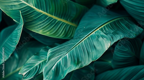 Green tropical plant close-up