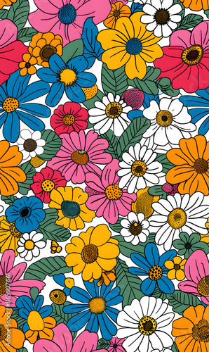 Wallpaper Mural wallpaper, tiles or carpet cartoon illustrator, seamless pattern. Torontodigital.ca