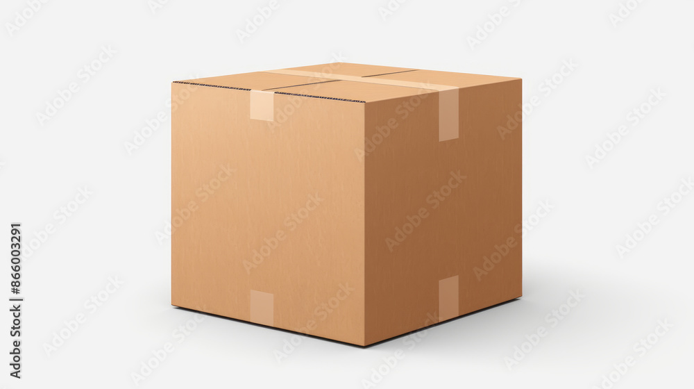 Cardboard box isolated on white. Mockup for design Cardboard box isolated on white. Mockup for design