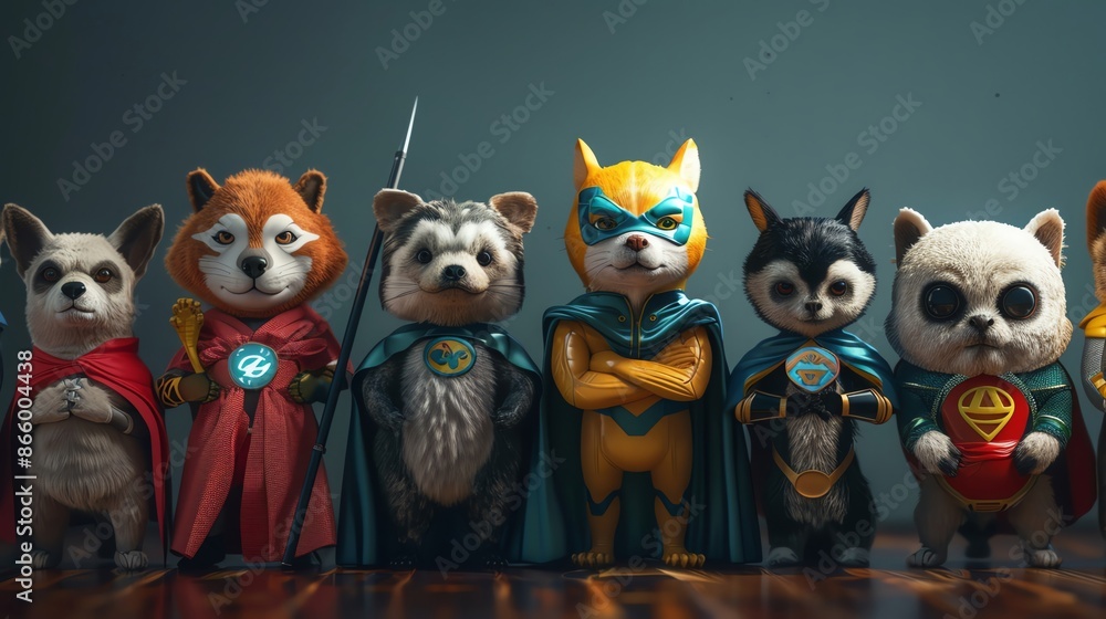 Make a superhero cartoon of a team of animals with unique superpowers Make a superhero cartoon of a team of animals with unique superpowers