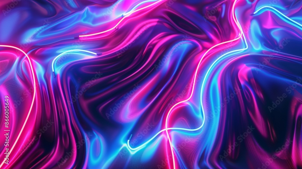 Abstract neon background with waves, lines, curves. Bright light. Neon lighting, signboard. Bright dark backdrop Abstract neon background with waves, lines, curves. Bright light. Neon lighting, signboard. Bright dark backdrop