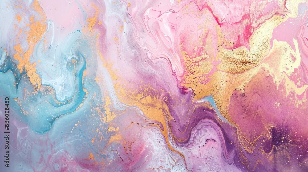 Abstract painting, pastel colors, relaxing, modern, imitation epoxy, gold color. Abstract painting, pastel colors, relaxing, modern, imitation epoxy, gold color.