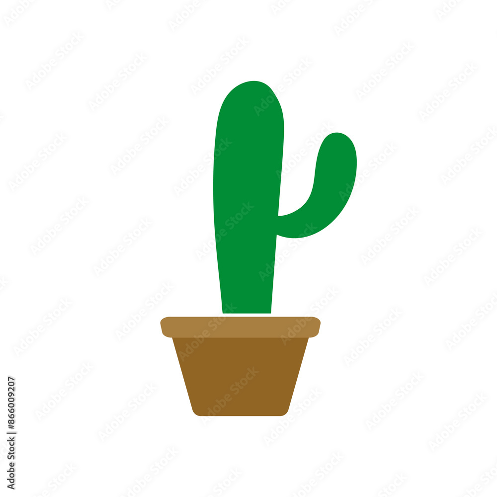 cactus in a pot flat vector cactus in a pot flat vector